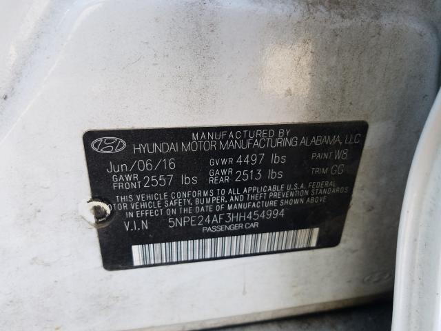 Photo 9 VIN: 5NPE24AF3HH454994 - HYUNDAI SONATA SE 