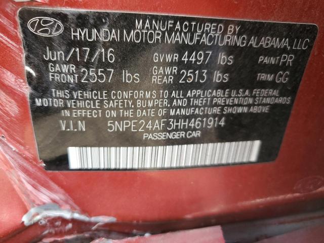 Photo 12 VIN: 5NPE24AF3HH461914 - HYUNDAI SONATA 