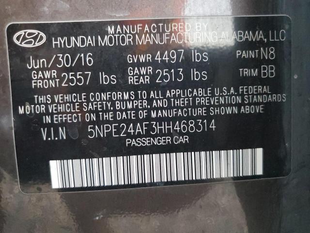 Photo 11 VIN: 5NPE24AF3HH468314 - HYUNDAI SONATA 