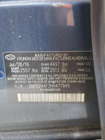 Photo 12 VIN: 5NPE24AF3HH477949 - HYUNDAI SONATA 