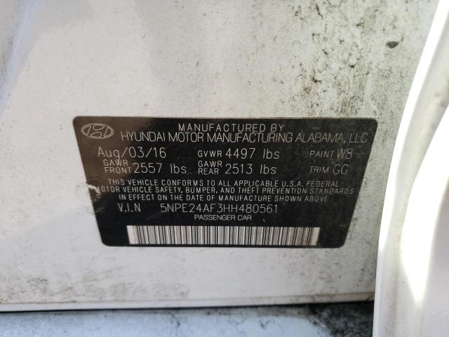 Photo 11 VIN: 5NPE24AF3HH480561 - HYUNDAI SONATA SE 