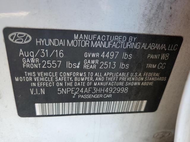 Photo 11 VIN: 5NPE24AF3HH492998 - HYUNDAI SONATA SE 