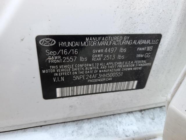 Photo 11 VIN: 5NPE24AF3HH500551 - HYUNDAI SONATA 