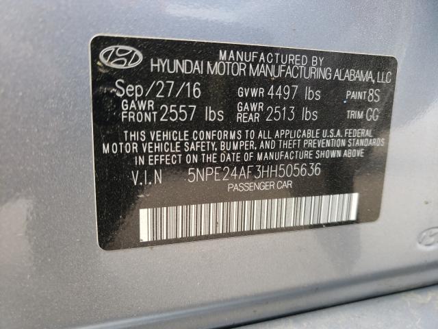 Photo 9 VIN: 5NPE24AF3HH505636 - HYUNDAI SONATA SE 