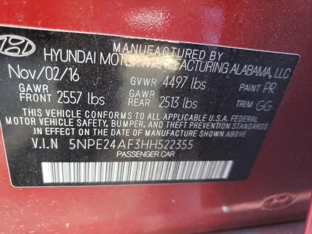 Photo 11 VIN: 5NPE24AF3HH522355 - HYUNDAI SONATA SE 