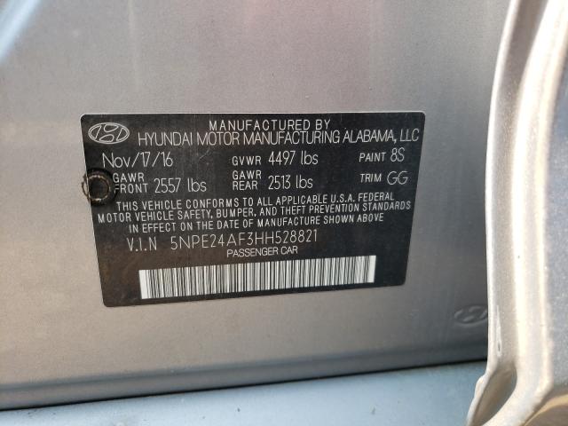 Photo 9 VIN: 5NPE24AF3HH528821 - HYUNDAI SONATA SE 