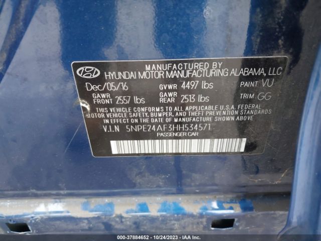 Photo 8 VIN: 5NPE24AF3HH534571 - HYUNDAI SONATA 