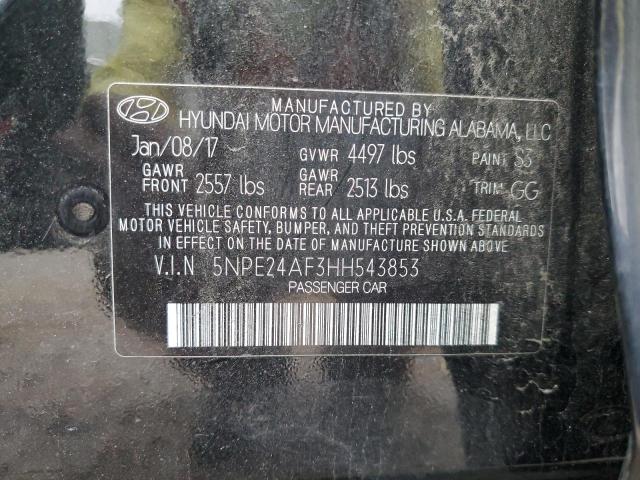 Photo 11 VIN: 5NPE24AF3HH543853 - HYUNDAI SONATA SE 