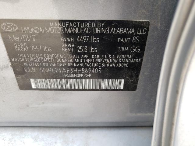 Photo 9 VIN: 5NPE24AF3HH569403 - HYUNDAI SONATA SE 