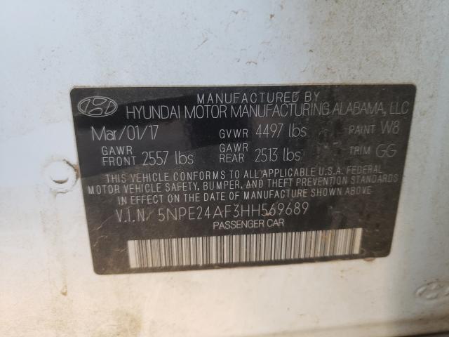 Photo 9 VIN: 5NPE24AF3HH569689 - HYUNDAI SONATA SE 