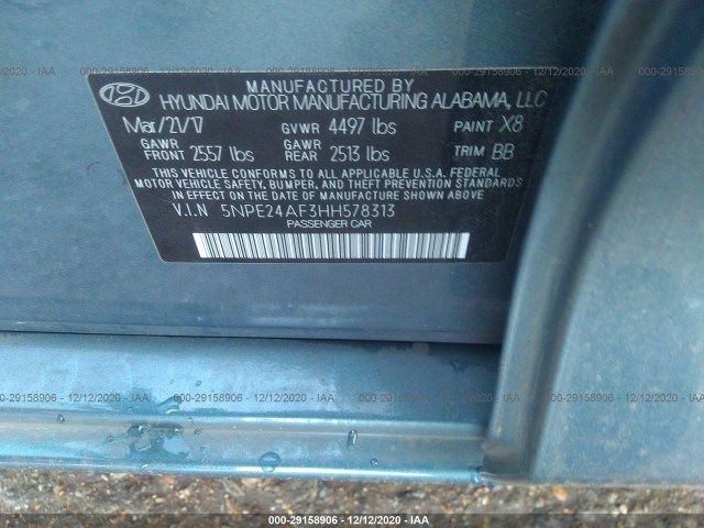 Photo 8 VIN: 5NPE24AF3HH578313 - HYUNDAI SONATA 