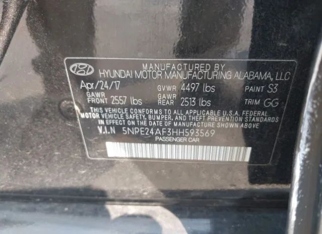 Photo 8 VIN: 5NPE24AF3HH593569 - HYUNDAI SONATA 