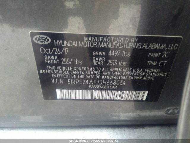 Photo 8 VIN: 5NPE24AF3JH668034 - HYUNDAI SONATA 