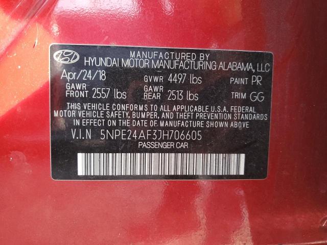 Photo 11 VIN: 5NPE24AF3JH706605 - HYUNDAI SONATA 