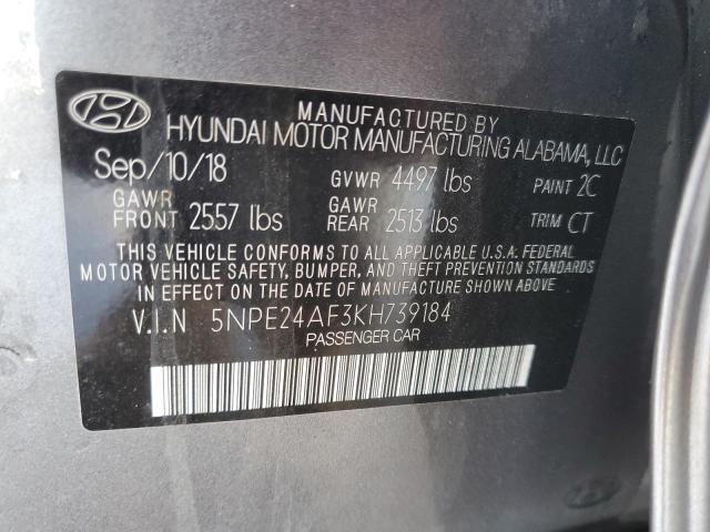 Photo 9 VIN: 5NPE24AF3KH739184 - HYUNDAI SONATA SE 