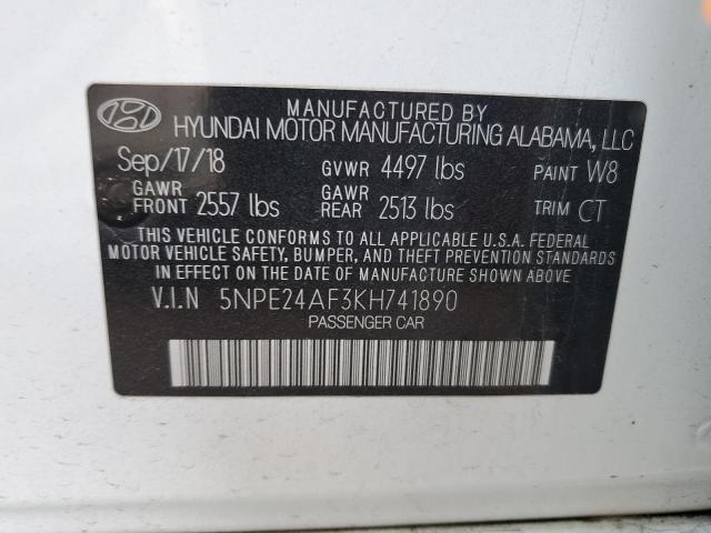 Photo 12 VIN: 5NPE24AF3KH741890 - HYUNDAI SONATA 