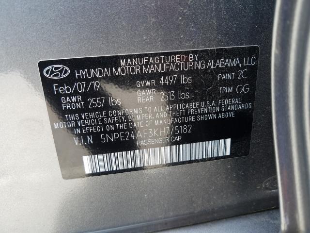 Photo 9 VIN: 5NPE24AF3KH775182 - HYUNDAI SONATA 