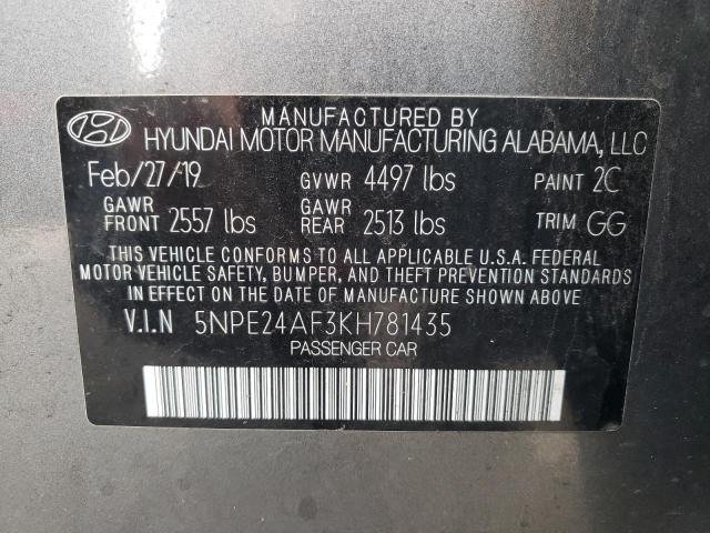 Photo 11 VIN: 5NPE24AF3KH781435 - HYUNDAI SONATA SE 