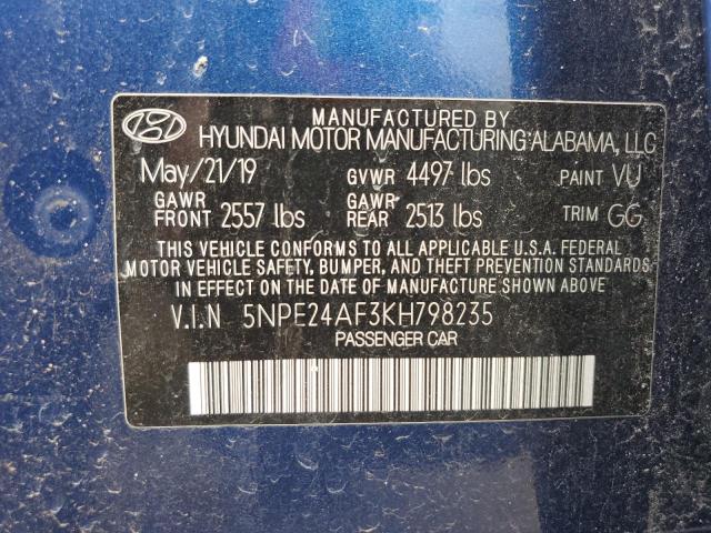 Photo 11 VIN: 5NPE24AF3KH798235 - HYUNDAI SONATA SE 