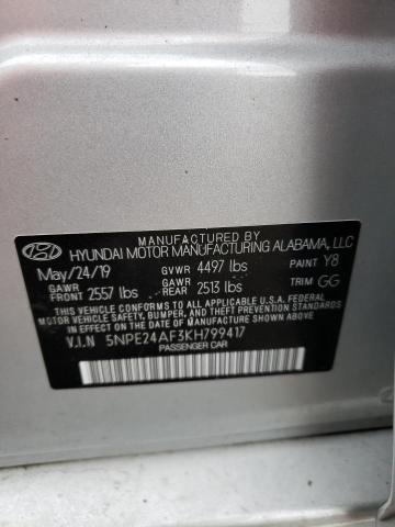 Photo 11 VIN: 5NPE24AF3KH799417 - HYUNDAI SONATA SE 