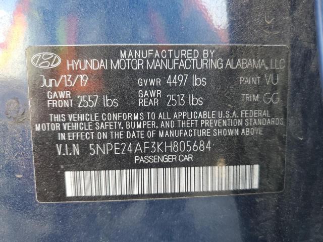 Photo 12 VIN: 5NPE24AF3KH805684 - HYUNDAI SONATA SE 