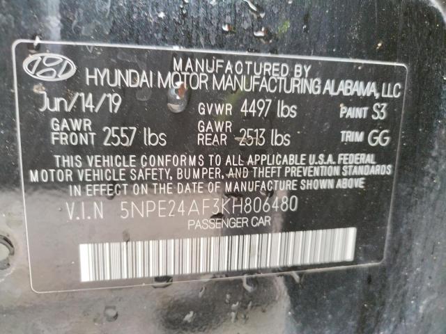 Photo 9 VIN: 5NPE24AF3KH806480 - HYUNDAI SONATA SE 