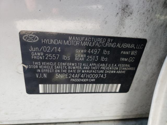 Photo 9 VIN: 5NPE24AF4FH009743 - HYUNDAI SONATA SE 