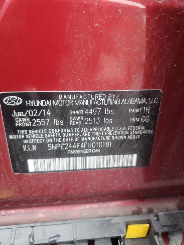 Photo 9 VIN: 5NPE24AF4FH010181 - HYUNDAI SONATA 