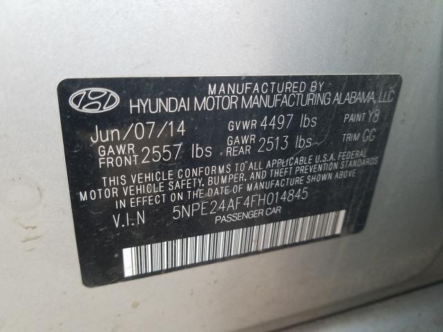 Photo 9 VIN: 5NPE24AF4FH014845 - HYUNDAI SONATA SE 