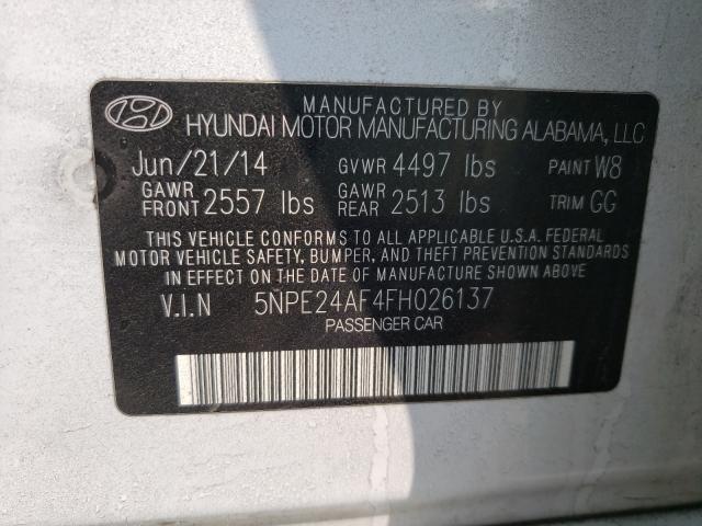 Photo 9 VIN: 5NPE24AF4FH026137 - HYUNDAI SONATA SE 