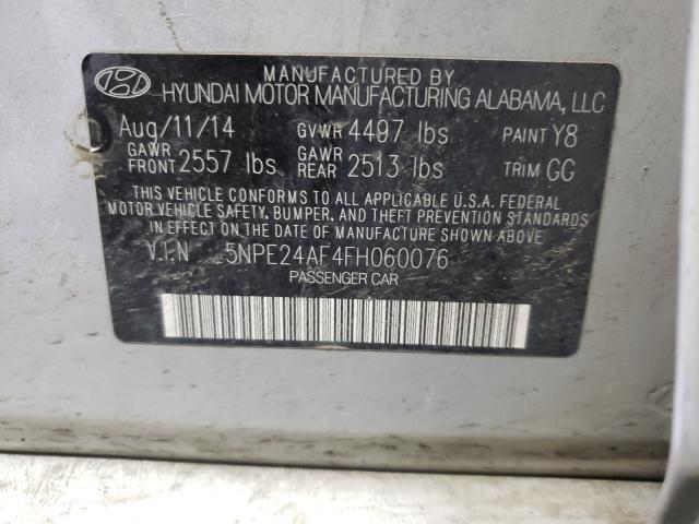 Photo 9 VIN: 5NPE24AF4FH060076 - HYUNDAI SONATA SE 