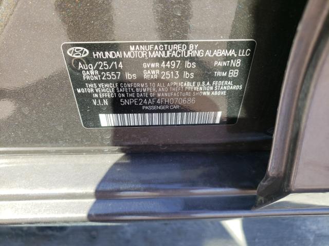 Photo 9 VIN: 5NPE24AF4FH070686 - HYUNDAI SONATA SE 