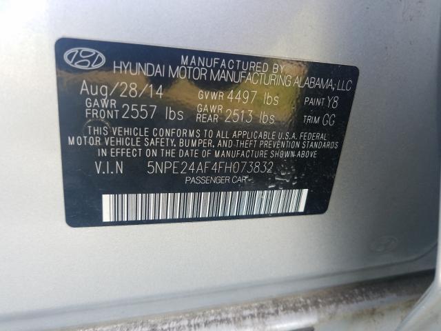 Photo 9 VIN: 5NPE24AF4FH073832 - HYUNDAI SONATA SE 