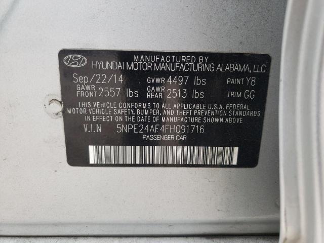 Photo 11 VIN: 5NPE24AF4FH091716 - HYUNDAI SONATA 