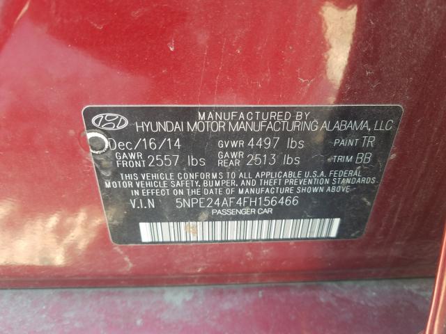 Photo 9 VIN: 5NPE24AF4FH156466 - HYUNDAI SONATA SE 