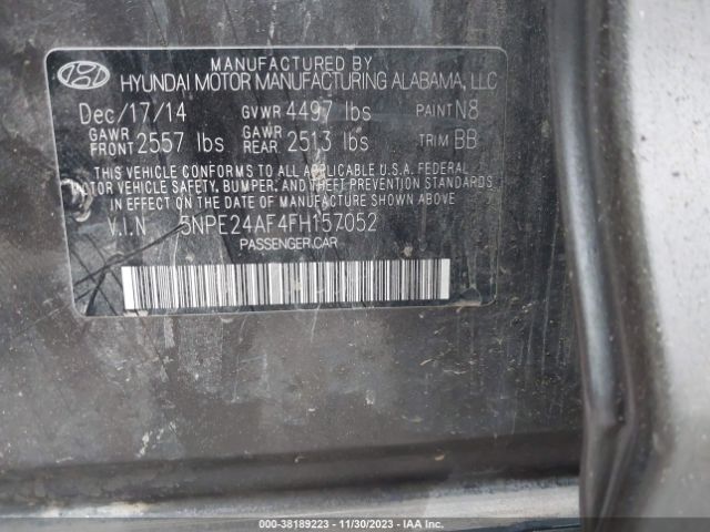 Photo 8 VIN: 5NPE24AF4FH157052 - HYUNDAI SONATA 