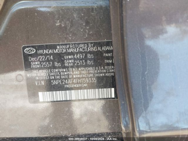 Photo 8 VIN: 5NPE24AF4FH159335 - HYUNDAI SONATA 