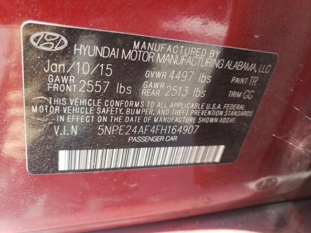 Photo 9 VIN: 5NPE24AF4FH164907 - HYUNDAI SONATA SE 