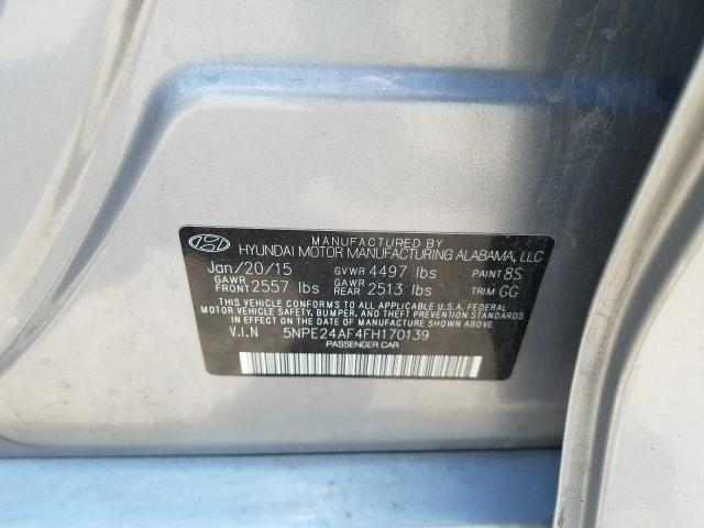 Photo 9 VIN: 5NPE24AF4FH170139 - HYUNDAI SONATA SE 