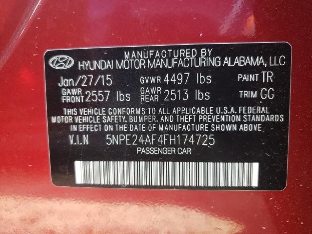 Photo 9 VIN: 5NPE24AF4FH174725 - HYUNDAI SONATA SE 