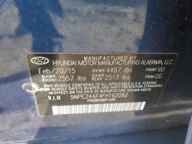 Photo 11 VIN: 5NPE24AF4FH192092 - HYUNDAI SONATA 