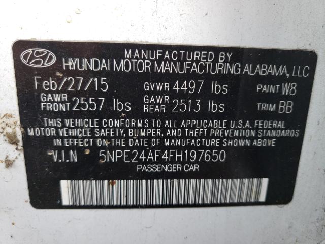 Photo 9 VIN: 5NPE24AF4FH197650 - HYUNDAI SONATA SE 