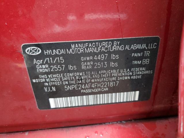 Photo 11 VIN: 5NPE24AF4FH221817 - HYUNDAI SONATA SE 