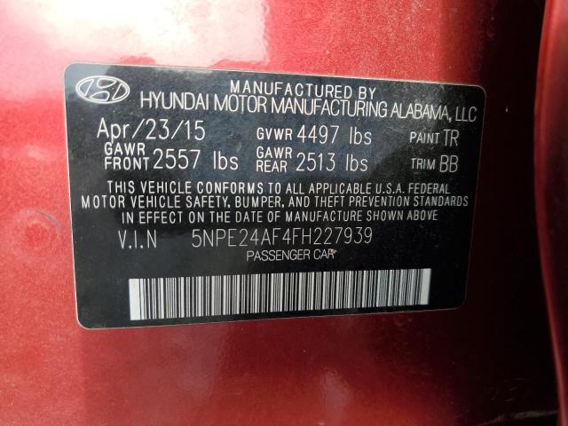 Photo 11 VIN: 5NPE24AF4FH227939 - HYUNDAI SONATA 