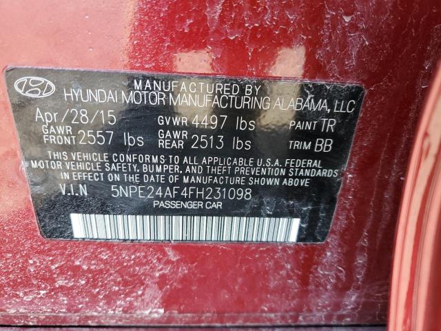 Photo 11 VIN: 5NPE24AF4FH231098 - HYUNDAI SONATA SE 