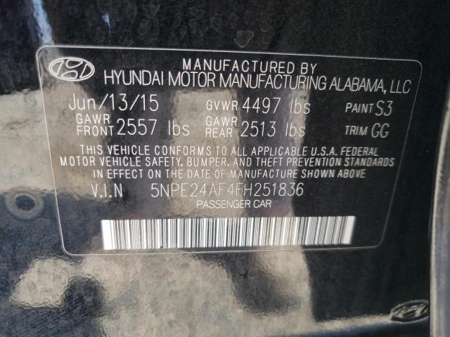 Photo 9 VIN: 5NPE24AF4FH251836 - HYUNDAI SONATA SE 