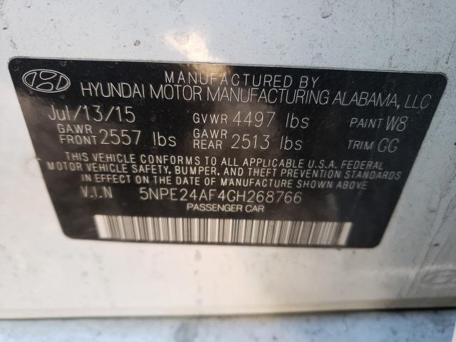 Photo 9 VIN: 5NPE24AF4GH268766 - HYUNDAI SONATA SE 