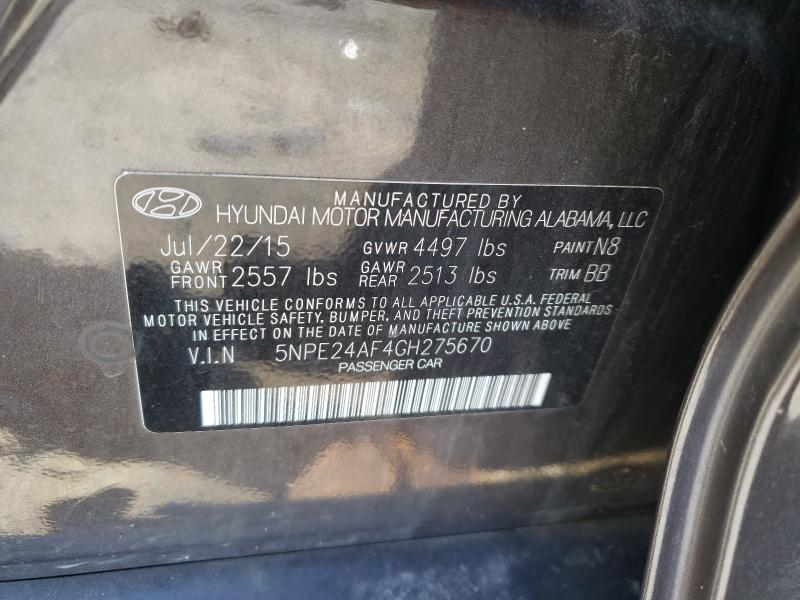 Photo 9 VIN: 5NPE24AF4GH275670 - HYUNDAI SONATA SE 