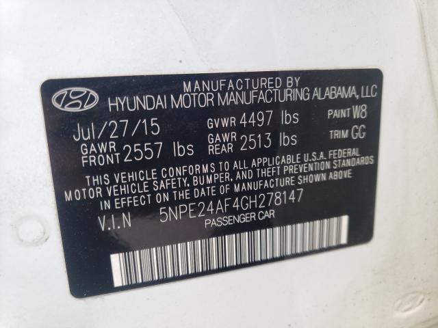 Photo 9 VIN: 5NPE24AF4GH278147 - HYUNDAI SONATA SE 