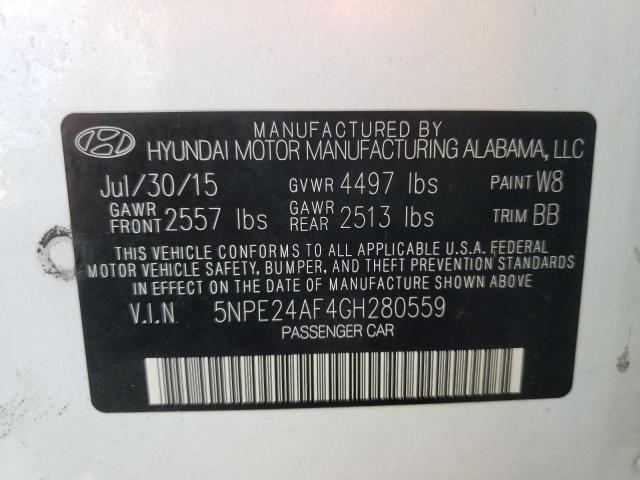 Photo 9 VIN: 5NPE24AF4GH280559 - HYUNDAI SONATA SE 